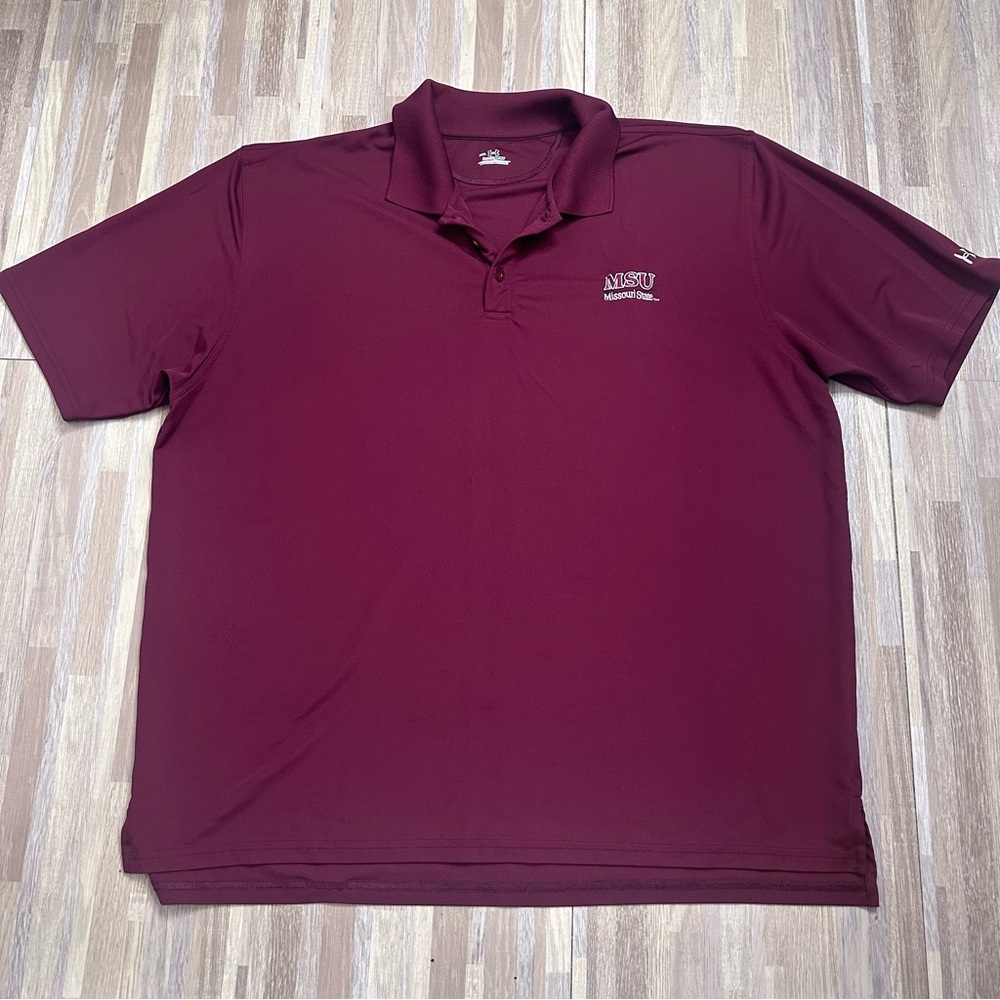Missouri State University Burgundy Under Armour Polo Top Size XXL